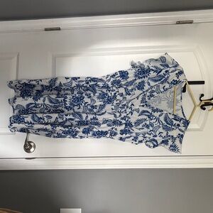 Floral Blue and White Dress